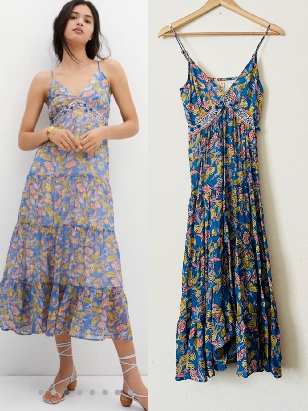 Verb Pallavi Singhee SIZE 2 Malina Agarwal In Our Insia Spaghetti dress in blue